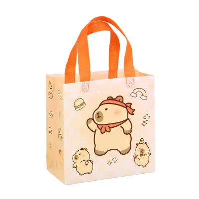 HY2 Kawaii Capibala Gift Shopping Bag Cartoon Anime Capibala Carry Portable Hand Gift Bags