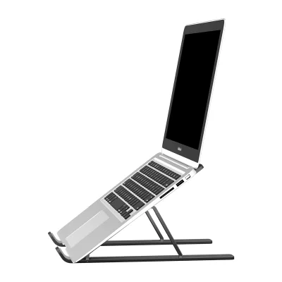 Wholesale Popular Hot Selling Foldable Portable Aluminum Alloy Laptop Stand with Adjustable Height Black/Silver