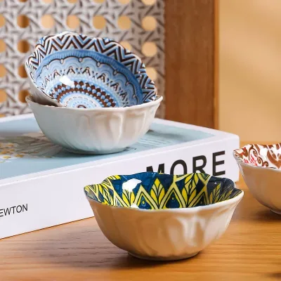Bohemian Household Ceramic Sauce Dish Retro Japanese Sushi Soy Sauce Snack Dish