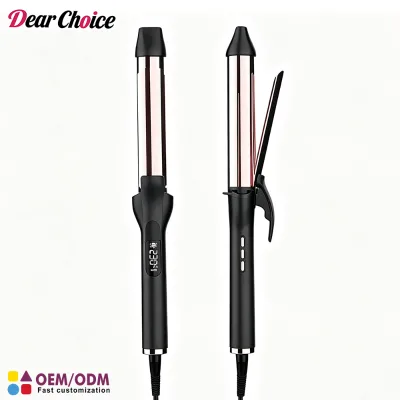 230°C Negative Ion Hair Curling Iron Rose Gold Barrel 3 Heat Settings 360° Rotating Cord Anti-Scald Cool Tip Digital Display