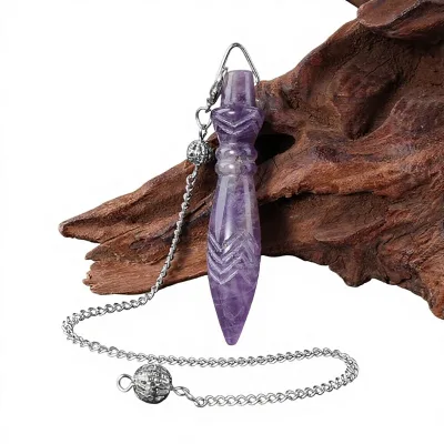 Hot Sales Natural Rose Quartz Scepter Pendant Crystal Vintage Wand Yoga Meditation Adjustable Frequency Thoth Quartz Pendulum