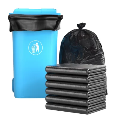 Commercial Large Thick Extra-Large Oversized Outdoor Sanitation Catering Property Management Black Flat-Top Plastic Trash Bags