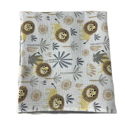 Golden Supplier Baby Receiving Blanket Newborn Waffle Printed Baby Blanket