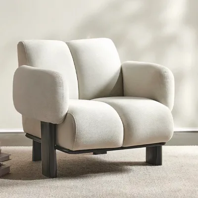 Modern Green Fabric Single Sofa Chair with Wood Frame for Living Room Bedroom Home Office