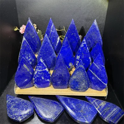 High Quality  Lapis Lazuli Freeform Flame Ornament Polished Crystal Stone Healing Energy Crystal Meditation Home Decor Gift