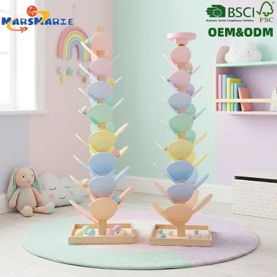New Wholesale Baby 4 Types Beads Wooden Children Montessori Macaron Color Music Tree Educational Toy Musical Instrument or Kids