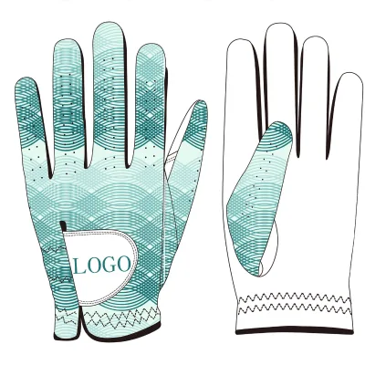 Popular Interesting Green Pattern Printing for Synthetic or Half Synthetic Golf Gloves