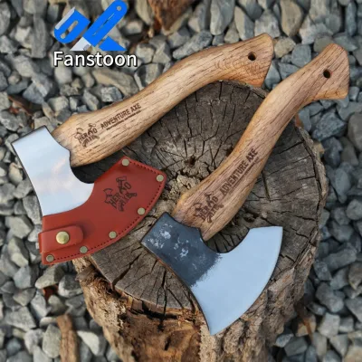 Wooden Handle High Carbon Steel Forged Camp axe Outdoor Multi-purpose Hunting Firewood Splitting Small Hand axe