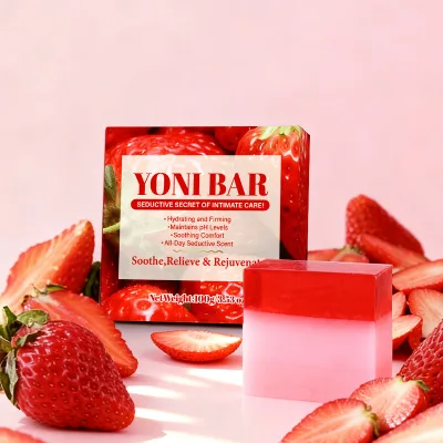 Private Care Soap Custom Strawberry Scent Yoni Soap Bar Vegan Ph Balance Intimate Bath Soap for Women Yoni Soap