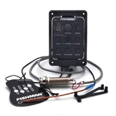 301 Acoustic Guitar Preamp Pickup Guitar Pickup Piezo EQ Tuner Digital Equalizer System Black