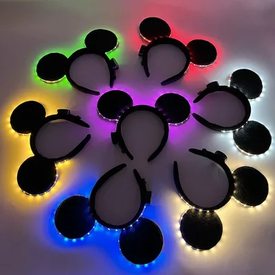 RICHSHINING Wholesale Kids Birthday Party Gifts Colorful LED Cute Headband Light up Hairband for Christmas Easter Favor