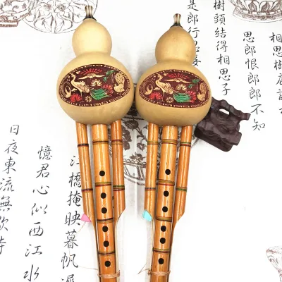 Wholesale Factory Direct Natural Bamboo Dual Tone Hulusi, Easy to Learn for Students & Beginners, Stable Sound with case