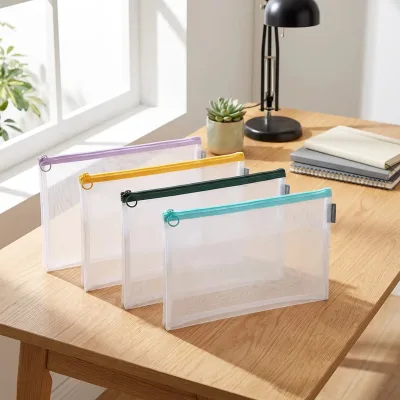 Frost Mountain Nylon Storage Bag Zip-lock Pouch Document Holder Subject-classification Transparent Thickened A4/A6 Exam Paper