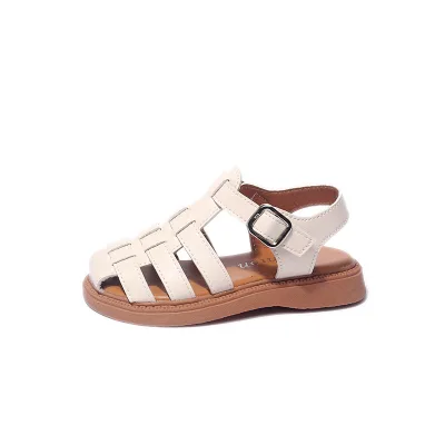 2025 Summer New Kids Sandals Wholesale Cheapest Flower Princess Roman Children Flat Leather Sandals