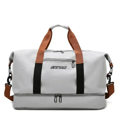 Large Capacity Color Nylon Duffel Bag Waterproof Sports Dry Wet Separation Ladies Duffel Bag Weekend Gym Bag