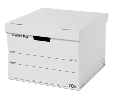 Corrugated Cardboard Bankers Box White File Box Stackable Ideal for Office Document Storage Legal Size Archive Management