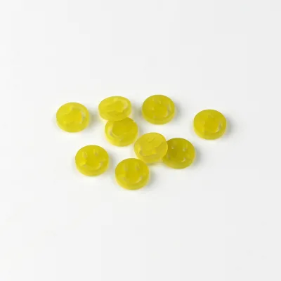 Direct Factory Sale High Quality Lemon Jade Natural Stone Cut in Complex Smiling Faceshape with Flat Back Yellow Gemstone Color