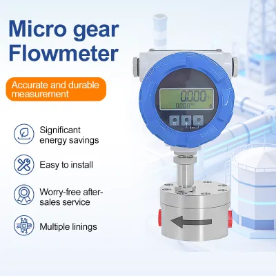 High Viscosity Liquid Circular Gear Flow Meter Thread Connection Intelligent Micro Gear Flow Sensor for Glue Pipeline Metering