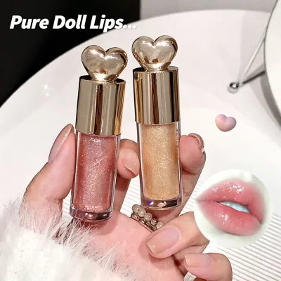 Lip Glaze Lip Gloss Liquid Mineral Wholesale Bulk Moisturizing Bright Color Burst Lip Honey Love Thin Flash Pearlescent Free