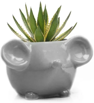 Wholesale Ceramic Pottery Cartoon Animal Rat Owl fox Bear Cactus Flower Pots  Mini Ceramics Succulent Planter Flower Pot
