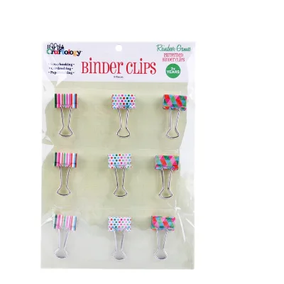 New Mini 9pk 35*20mm Colorful Printing Binder Clips