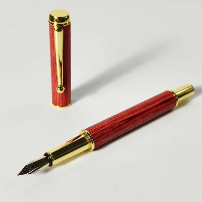 2026 China Gold Supplier Eco Friendly Wood Fountain Pen with Cartridge Customized Logo Anniversary Gift Idea Wooden Gift Pen
