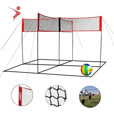 Hot Selling Volleyball Four Square Net Fun New Game Play at the Park or Beach Included Court Marker Custom Volleyball Net