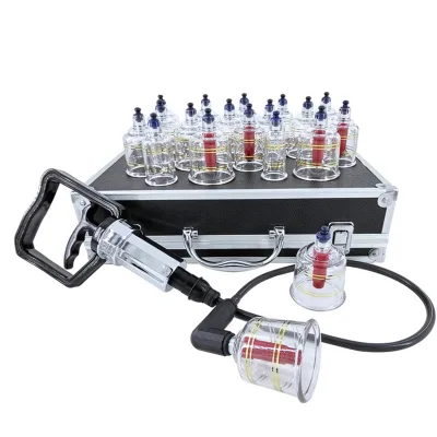 19 Cups Massage Vacuum Cupping Set Glass Thicken Suction Cups Jar Different Size Full Body Massager
