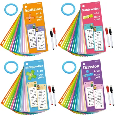 15 Math Addition Subtraction Multiplication Division Cardboard Erasable Writing Repeat Use Learning Kid Numbers School Training