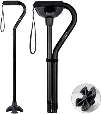 Folding Canes Poly Bag Foam Hiking Walking Cane Aluminum Stick Quad Cane Custom Aluminum 6061
