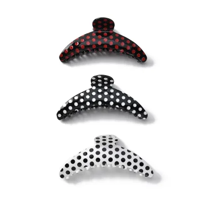 New Polka Dot Acetate Hair Clip Versatile for Home and Outings Shark Clip Accessory Simple Design Acetate Hair Claw