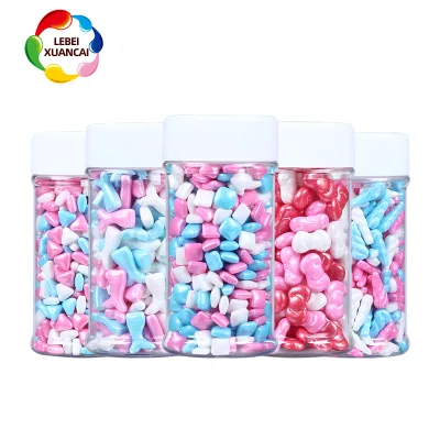 Fish Tail and Bow Pressed Candy Pearlizd Triangle and square Shape OEM Accepted Edible Sprinkles Candy for Cake Decoration