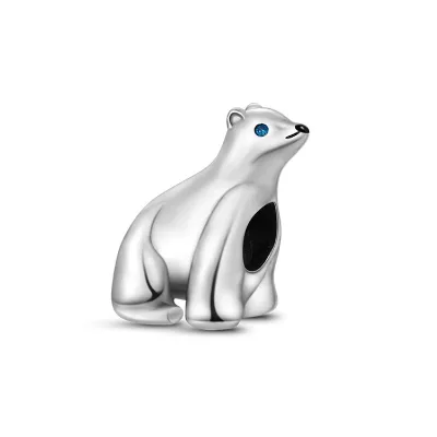 Ocean Style Copper Charms 925 Silver Plate Brass DIY Bead Bracelet Dolphin Whale Pendant Charms Polar Bear Beads