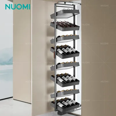 NUOMI Furniture Hardware Rotating Red Wine Rack Cabinet Accessories Bottle Display Rack Holder Kitchen Revolving Metal Wine Rack