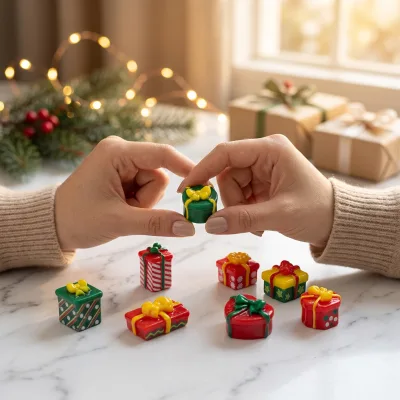 Miniature Christmas Present Boxes Kawaii Dollhouse Charm Festive Table Centerpiece Accessory Gift Wholesale Valentine Xmas Gift