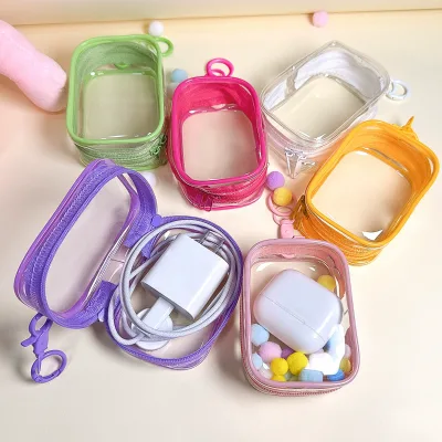 Hot Selling Waterproof PVC Clear Doll Display Pouch Portable Cosmetic Bag Lifestyle Storage Organizer with Keychain