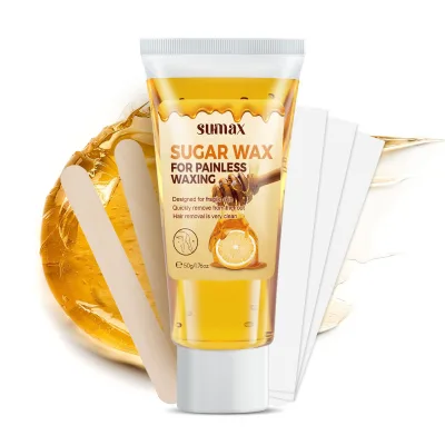 Private Label Oem Custom logo Natural Sugar Painless Waxing Hair Removal Wax for Body Legs