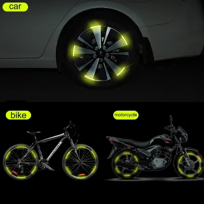 Universal Waterproof PVC Tire Decoration Reflective Car Wheel Rim Vinyl Sticker Racing Wheel Hub Decal Motorcycle Wheel Stickers