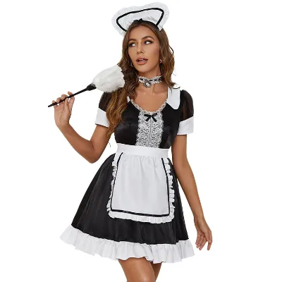 Hot Selling Cosplay Adult Costume Halloween Sexy Maid Costume Uniform