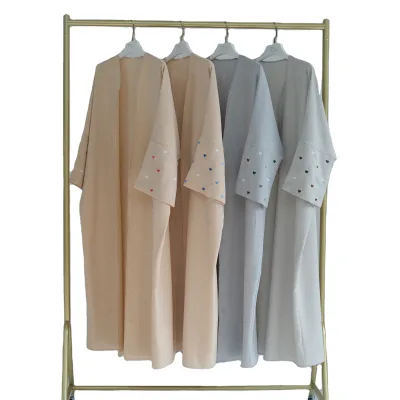 Promotion Polyester / Cotton Abaya Kimono Kaftan Dubai Islam Muslim Hijab Dress a