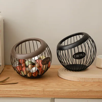 New Nordic Iron Art Large Capacity Metal Storage Organizer Universal Coffee Pod and Capsule Storage Basket Desktop Sundry Box