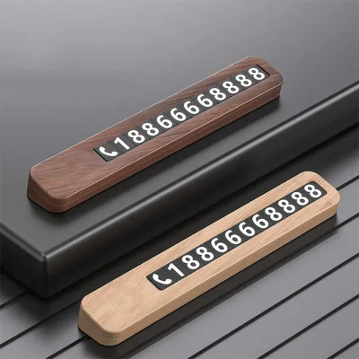 Eco Friendly Wooden Modern Phone Number Car Parking Card Model Car Number Plate Car Phone Stand