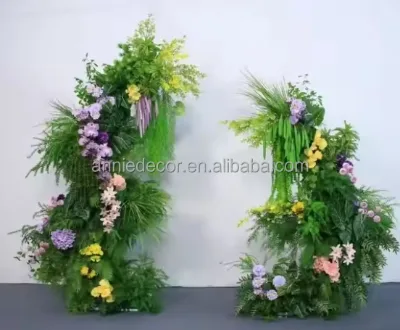 Hot Sale Greenery and Purple Wedding Arch for Event Party Decorations