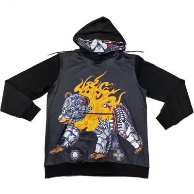 High Quality Custom Design Full Zip up Sublimation Print Graffiti Hoodie Unisex