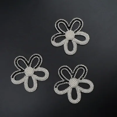 New Style Flowers Pattern Rhinestone Sequin Patch Crystal Beads Flowers Bulk Iron on Patches