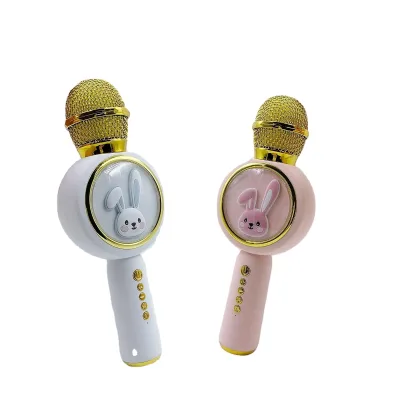 Hot Selling X6 Cute Wireless Handheld Microphone With Speaker Pink Color Karaoke Microphone for Kids Singing