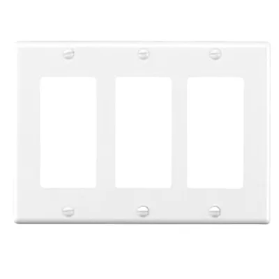 Multi Gang Panel Selection LD-7103 US Standard American 3 Gang Outlet PC Screwless Wall Plate Cover /CUL Certified IP23