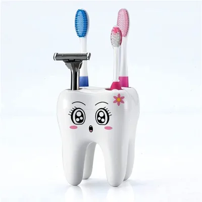 Tooth Shaped Toothbrush Holder Creative Cartoon Toothbrush Holder Toothbrush Organizer with Fun Design