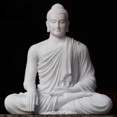 High Quality Handmade Customized Size Traditional Villa Decoration Buddha Statues Large Marble