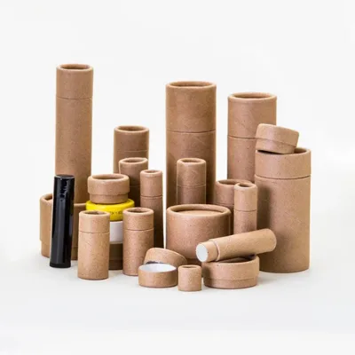 10ml 20ml 30ml 50ml 100ml cosmetic packaging recycled kraft cardboard white brown black paper tube for bottle